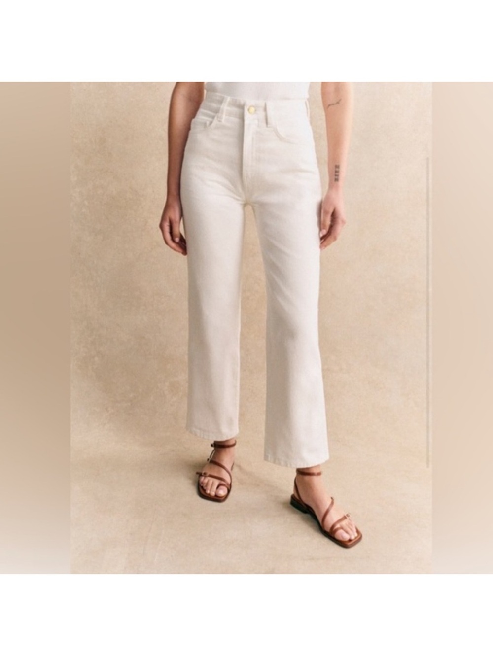 Sezane the iconic straight leg jeans- ecru